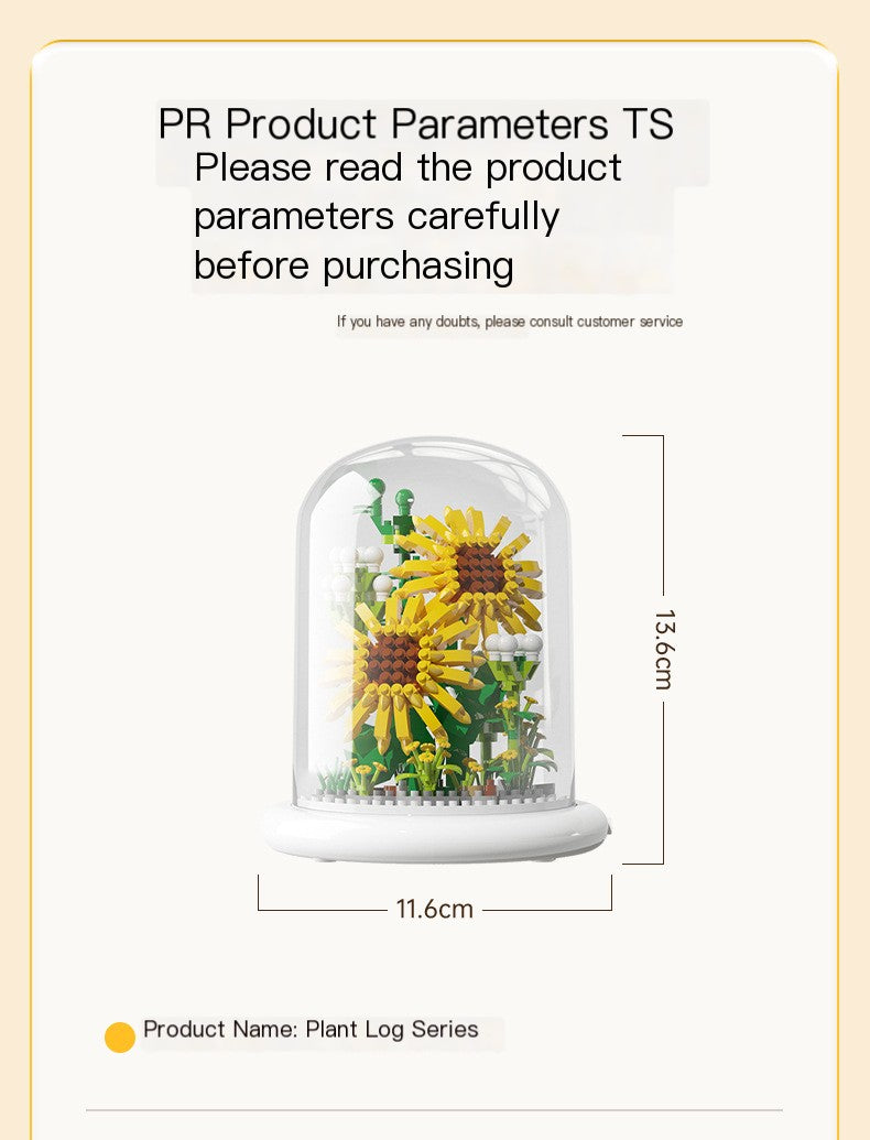 Sunflower Building Block Display Dome