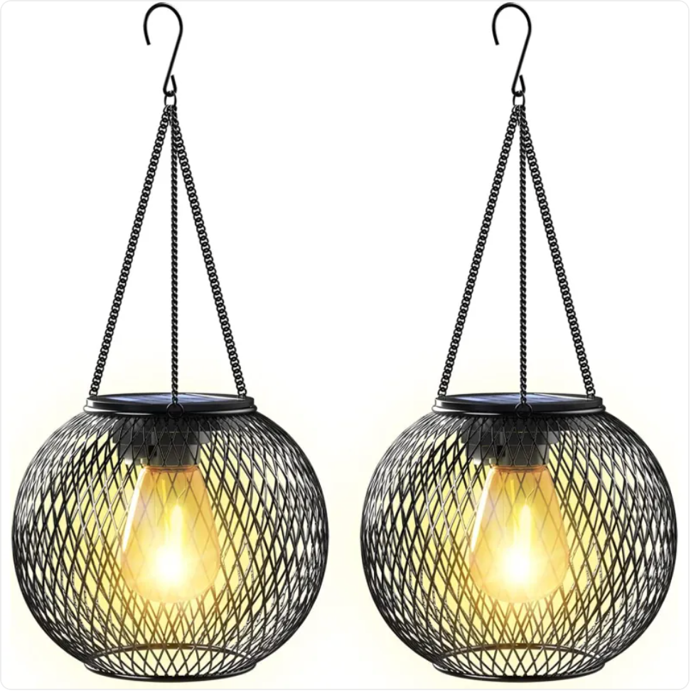 Modern Solar-Powered Hanging Garden Lamp