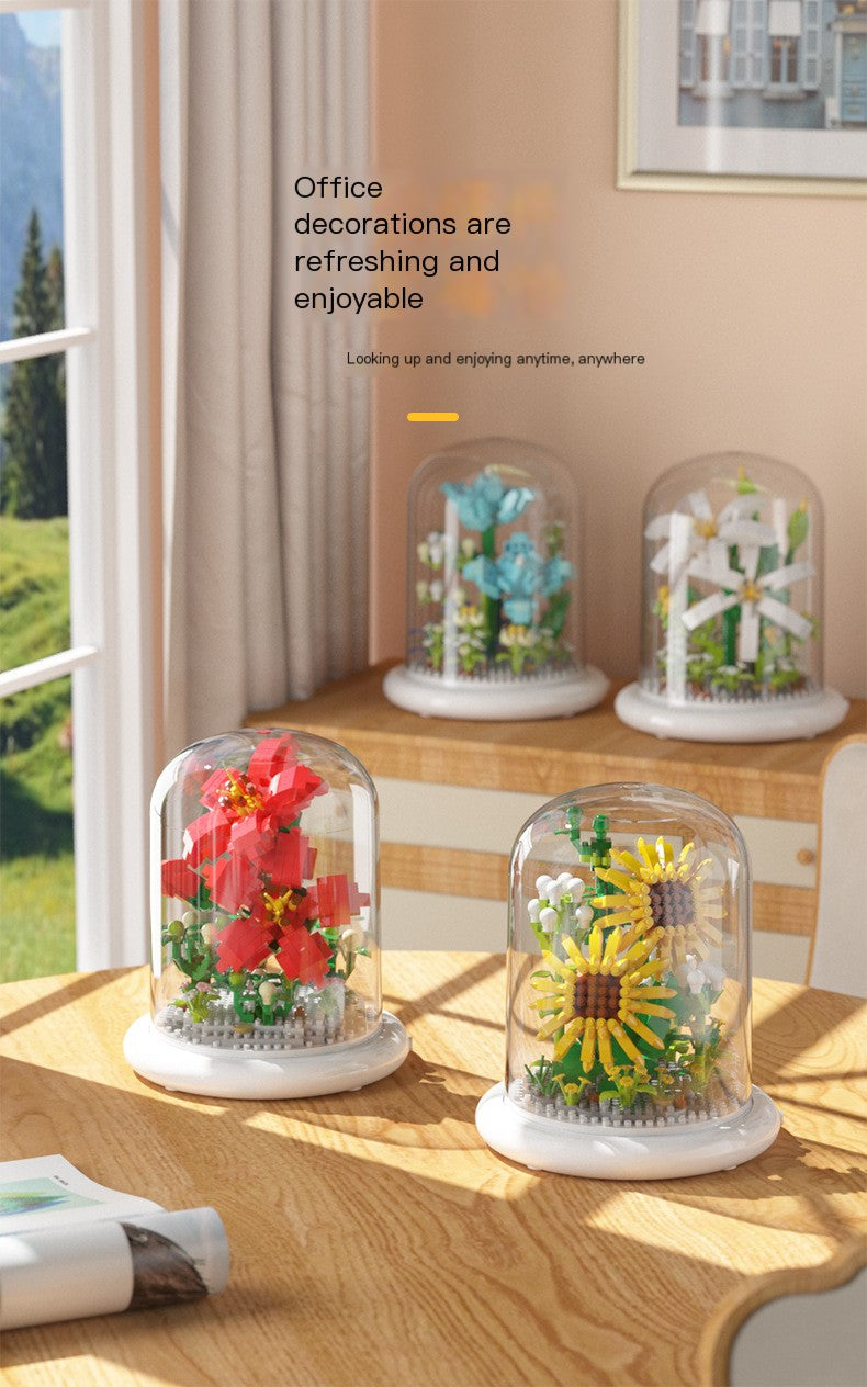 Sunflower Building Block Display Dome
